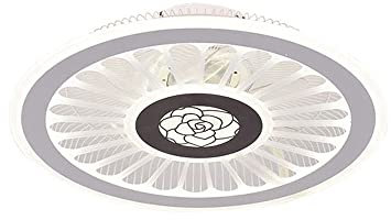 WFZRXFC Modern Minimalist White Round Ultra-thin Ceiling Fan With Light Three-speed Wind Speed Adjustable LED36WEnclosed Bladeless Ceiling Fan home Air Conditioner Companion