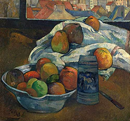 DTAUPREB Peinture par numéros pour adultes Paul Gauguin nature morte bol de fruits chope de bière bricolage peinture à l'huile peinture numérique par numéros Kits sur toile