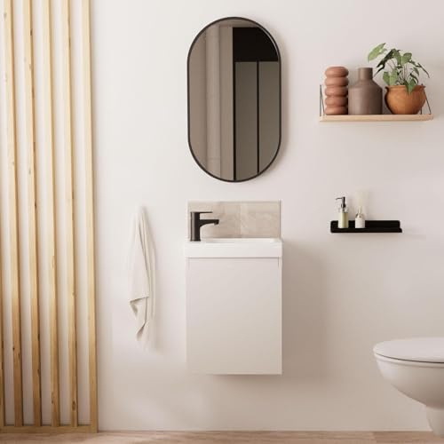 MOB-IN Meuble Lave-Mains Lisa + Miroir Ovale