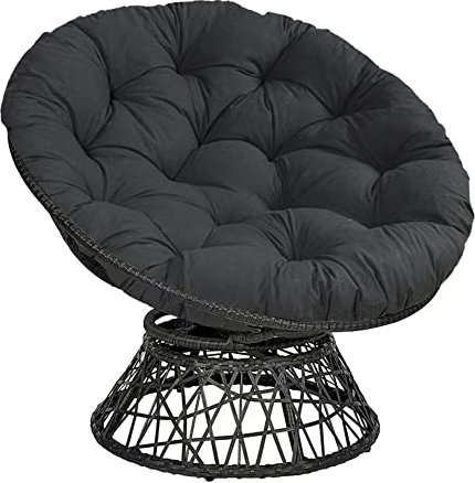 Morbuy Papasansessel Kissen Sitzauflage, Rundes Dicke Stuhlkissen Bequem & Weich Sitzkissen Hängesessel für Indoor Outdoor Garten Stuhlauflage (120x120CM,schwarz)