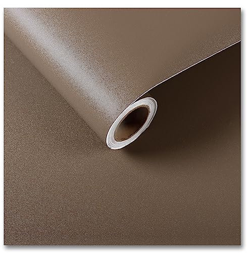 CRE8TIVE Braun Tapete Dick Klebefolie Möbel Tapeten Wohnzimmer Fototapete Schlafzimmer Selbstklebend Tapete Küchenarbeitsplatte Klebefolie Badezimmer Matt Folie für möbel Schrank 30cm x 200cm