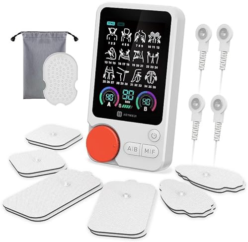 TENS & EMS Muscle Stimulator for Pain Relief, 72 Combo Modes Electronic Pulse Muscle Massager Tens Therapy Unit, 40 Level Intensity tens stim Machine, 12 Electrode Pads & Storage Bag
