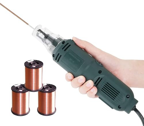 VVieer Raschietto Elettrico per Vernice per Filo smaltato Portatile, 25W, 12000 Giri/min, per Filo smaltato con Diametro di 0,3-2 mm