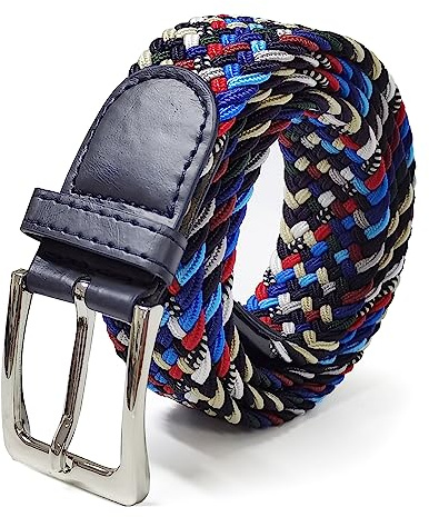 Glamexx24 Elastischer Gürtel Stoffgürtel Unisex: Stretchgürtel Geflochtener Dehnbarer Gürtel für Damen und Herren, Breite 3.5cm Länge 90cm bis 120cm