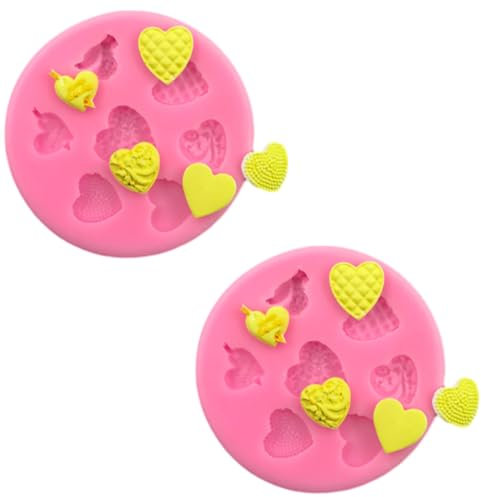 Silicone Fondant Mold 2Pcs Mini Cookie Dessert Mandarin Duck Flower Love Silicone Mold Chocolate Mold