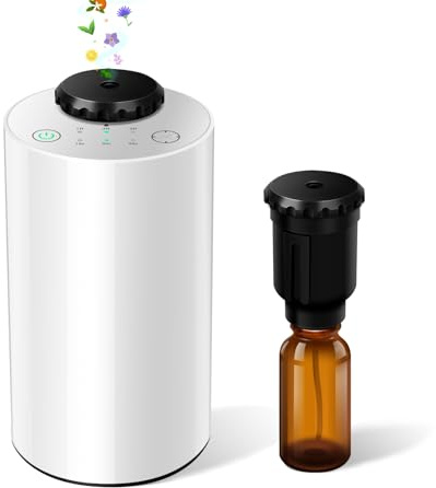 Wasserloser diffusor, Diffuser ätherische öle kabellos,10/30/90s Spray Einstellung,Timer & ätherisches Öl Diffusor batteriebetrieben Hält 48 h, Kabelloser Diffuser für Auto,Raum,Büro