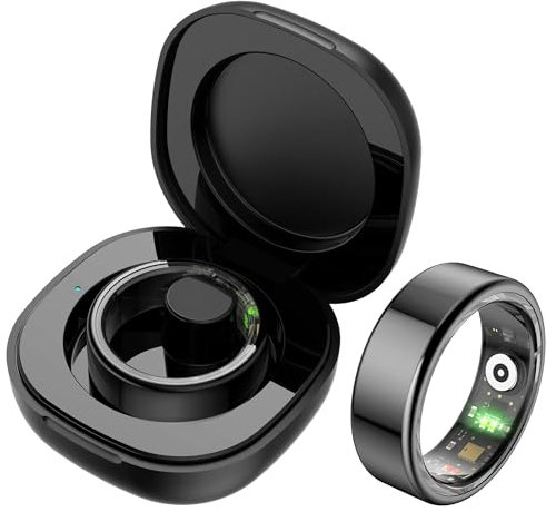 Smart Ring Heart Rate Monitor Sleep Tracker Health Ring Blood Oxygen Pedometer Calories Step Counter Fitness Ring IP68 Waterproof Smart Rings for Men Women Fitness Tracker for iOS Android Phones