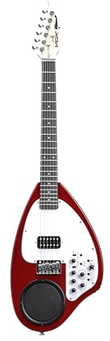 Vox APC-1 - Guitarra eléctrica con amplificador y altavoz integrados, máquina de efectos y ritmo, color rojo