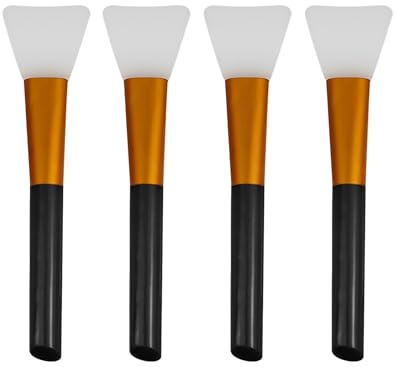 4 Pack Facial Brush, Makeup Spatula, Silicone Face Mask Applicator, Face Mask Brush for Skincare, Makeup Tools (Black)