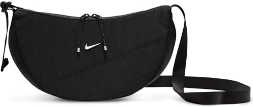 Nike Aura Crescent Crossbody-Tasche (4 L), Black/Black/Matte Silver, HQ4370-010, MISC