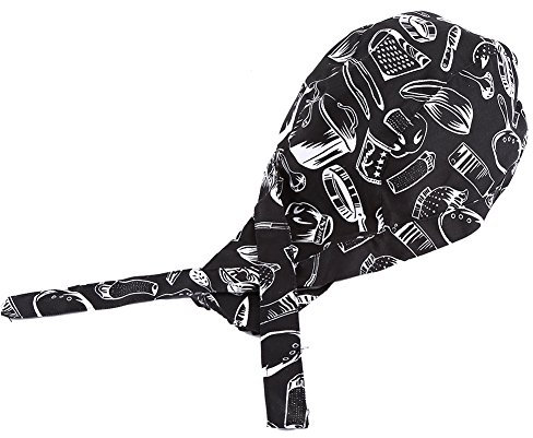 Culnflun Pirate Style Chef Hat, Cooking Cap Cloth, Kitchen Restaurant Waitress Waiter Catering Hats, Soft Breathable Skin-Friendly Pirate Chef Hat for Restaurants (Knife, Fork and Spoon)