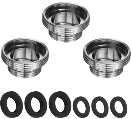 QUARKZMAN 3Pcs Kit Adaptateur Pour Robinet, Mâle 0.61in Vers Mâle 0.87in Adaptateur Aérateur En Acier Inoxydable Pour Évier De Cuisine Connecter Tuyau D'arrosage, Filtre À Eau, Dérivateur