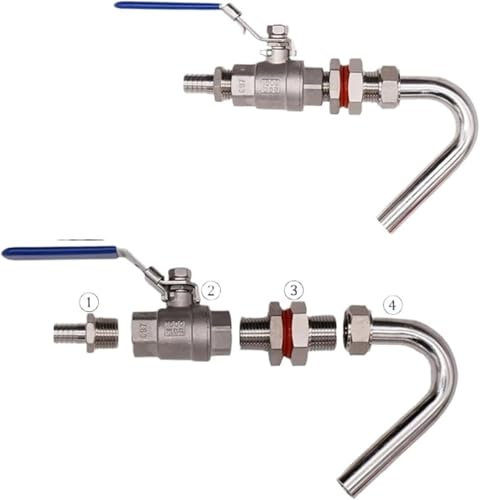 FZCXHONJ Wine Making- Home Brewing Direct Fire Boil Kettle Homebrew Kettle Weldless Conversion Kit Whirlpool Drain Thermometer Ports Thread Hose Barb Style Wine Accessories