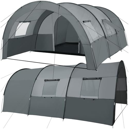 tectake® Tente de Camping Familiale XXL pour 6 Personnes avec moustiquaire Tente Trekking Equipement Montagne Festival Randonnée Pêche Plage Outdoor Camping Tent