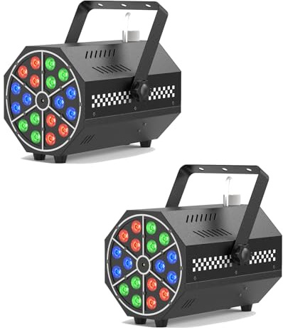 Máquina de Humo Mini,18 LED RGB Máquina de Niebla,Máquina de Humo 800W con Función de Ciclo Automático y Mando a Distancia Inalámbrico,Ideal para Fiestas de Discoteca,Bodas,Halloween y Navidad