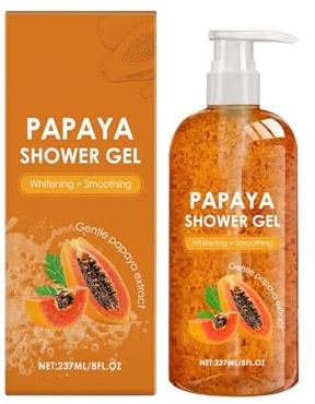 Papaya Shower Gel, Papaya Oil-Control Moisturizing Shower Gel,Whitening Body Wash, Whitening Smoothing Exfoliating Body Wash,For All Skin, Men And Women, 237ml
