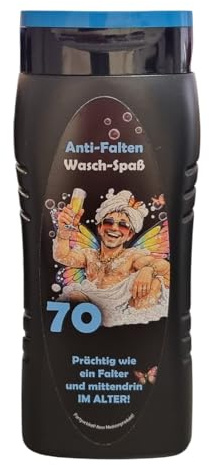 AnyCakes Anti-Falten Wasch-Spaß Duschgel zum Geburtstag Party Witziges Geschenk Gag Artikel Geschenkidee Geburtstagsgeschenk Spaß Geschenk für Freunde 300 ml (70 zigster Geburtstag Mann)