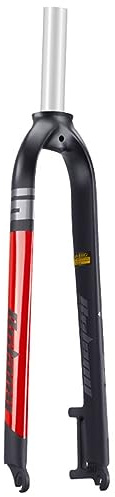 YADZISW Forcella Rigida per Mountain Bike 26/27,5/29 Pollici 1-1/8 Forcella Anteriore Ultraleggera Senza Filettatura Tubo Dritto MTB QR 9X100mm Freno a Disco Lega di Alluminio (Rosso, 29)