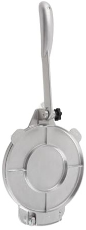Naroote Tortillapress, Degpressverktyg i Aluminiumlegering, Multifunktionell Press för Kinesiska Kakor och Bakverk, Säker för Matlagning i Hemmet (16 cm Silver)