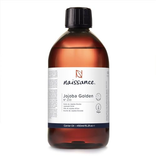 Naissance Jojobaöl Gold (Nr. 233) - 450ml - Kaltgepresst - für Haare, Haut, Gesicht, Massage, Kosmetik