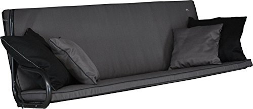 Angerer Freizeitmöbel GmbH Hollywoodschaukel Auflage Royal Style - passend für viele 3-Sitzer Hollywoodschaukeln - Schaukelauflage Made in Germany (Grau)