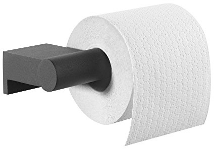 Tiger Bold Toilettenpapierhalter, Edelstahl, Schwarz-matt, 4,2x8,5x16,2 cm