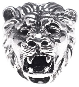 Windalf Haar & Bartperle LION 12 mm Löwen Schmuck 925 Sterlingsilber