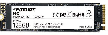 Patriot P300 M.2 2280 PCIe gen 3x4 NVMe SSD 128GB Unitá a Stato Solido interno SSD a Basso Consumo - Velocità Lettura e Scrittura Sequenziale Fino a 1600 MB/s e 600 MB/s