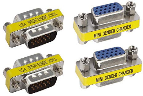 4X VGA 15 Broches Mini Adaptateurs de Changement Sexe Coupleurs DB15 Mâle à Mâle et Femelle à Femelle Connecteurs de Convertisseur