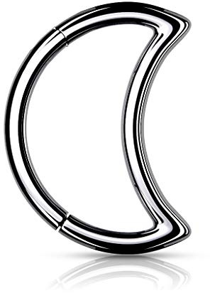beyoutifulthings Piercing-Ring Halb-Mond Universal-Piercing Ohr-Ring Nase Septum Ohr Daith Helix Klapp-Verschluss viele Farben 1,2/8mm