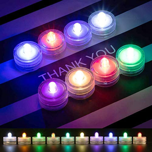 VABOO Velas LED, 12 PCS Velas LED sin llama RGB Multicolores Velas Led de Té Velas Eléctricas con Baterías,Velas decorativas para San Valentín, Cumpleaños, Festivales, Halloween, Navidad