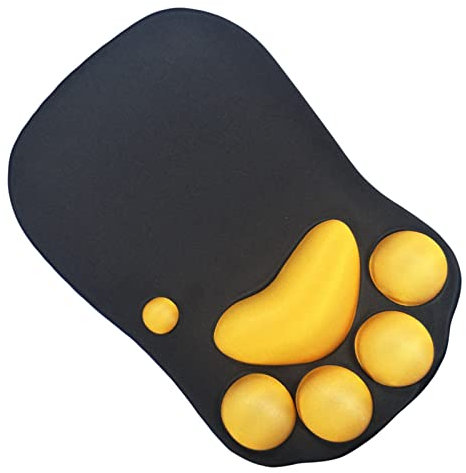 N//B Katzen Mauspad mit Handgelenkstütze, Silikon Mauspad mit niedlicher Kralle, Komfort Mauspads (Schwarz)
