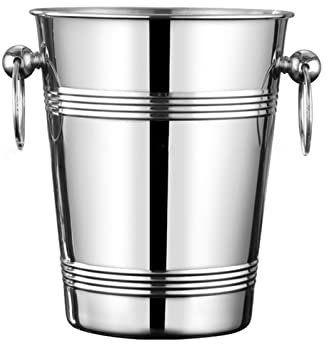 Eiseimer Edelstahl Silber Eis Eimer Haushalt Getränkkühler mit Griff Kitchen Champagner Wein Wein Bier Partei Bar Eis Eimer Eiskübel Sektkühler