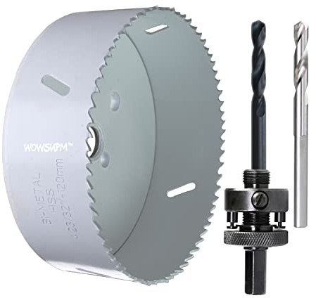 WowSupM 120 mm HSS Bi Metal Hole Saw for Wood Metal