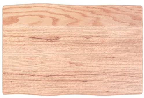 vidaXL Tischplatte 60x40x2 cm Massivholz Eiche Behandelt Baumkante