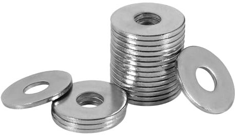 FOMGIIN Arandelas Planas de Cuerpo Grande M3 x 9mm, 100 Piezas Acero Inoxidable A2 V2A, 304 Metalicas Grandes Arandela de Bloqueo DIN 9021 / ISO 7093,Plana de Plano Para Tornillos Sujetadores