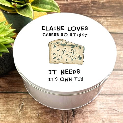 Round Funny Novelty Stinky Cheese Storage Blue Cheese Personalised Cheese Tin Personalised Gift | Custom Gift | Personalized Tin | Personalised Tins | Gift For Her | Gift For Him