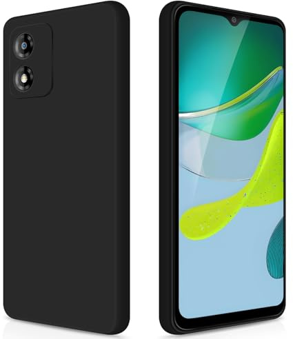 GiiYoon Funda para Motorola Moto E13, Case de Silicona Suave de TPU Carcasa Protector de Goma Fexible Prueba Liviano y a Delgado de Golpes Antirrayas para Teléfono (Negro)