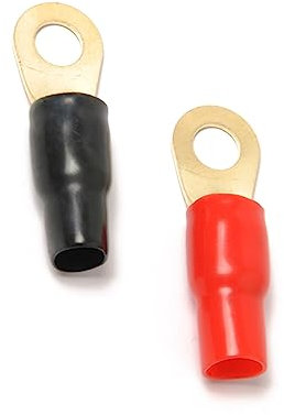jojofuny 10paare Vergoldete Kupfer Crimp-anschlussklemmen Isoliert Für Elektrische Kabelverbinder Mit Ringkabelschuhen Rot Und Schwarz