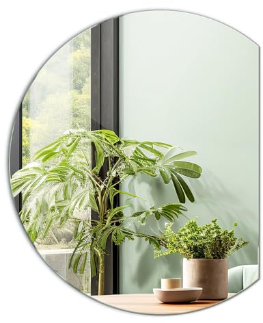 Tulup Badezimmerspiegel geschnitten Kreis Wandbehang für den Flur 80 cm