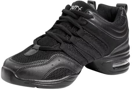 Asyusyu Zapatillas de jazz negras para mujer, transpirables, con cojín de aire, Black, 37 EU