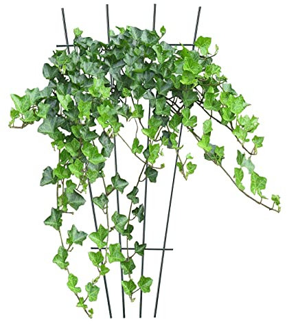 Enrejado de Jardín para Plantas Trepadoras y Vides, Soporte Obelisco Exterior e Interior, Hierro Negro Ligero, Soportes de Flores, 40x18x6 cm