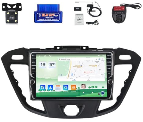 Autoradio 2 DIN Bluetooth 5.0 Android 12 Stereo per Ford Transit 2013-2018,Auto Player Digitale con Touchscreen da 9,Carplay Android Auto Supporta SWC RDS/FM AM Radio/GPS/Dab+(K600S)