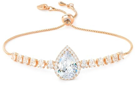 Linawe Edelstein Diamanten Armband Damen, Glitzer Armkette Schmuck, Kristall Damenarmband Jewelry, Tennisarmband, Erhältlich in 14-karätigem Gold-, Roségold- und Silbertönen