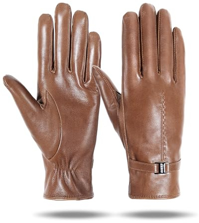 Kordear Guanti da donna in pelle, caldi guanti invernali per touchscreen, guanti invernali da donna in vera pelle, fodera in cashmere morbido, guanti invernali per donne e ragazze, ideali come regalo