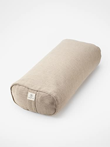 Yogamatters Hemp Rectangular Buckwheat Bolster - Natural | Floor Cushion for Restorative Yoga and Meditation Practice