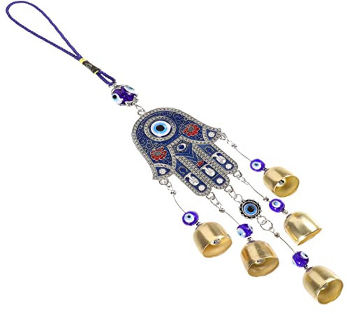 BESPORTBLE Campanas De Viento De Mal De Ojo Decoración Colgante De Ojo De Pavo Diseño De Palma De Mano Ideal para Jardín