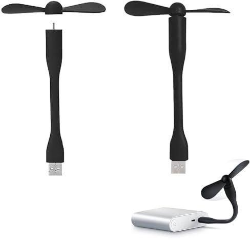 Comioke USB Mini Del Ventilatore, 2 PCS USB Ventilatore, Mini Fan Adjustable,Flexible Portable, Piccole Fan Silent, Ventole per Cellulare, Ventola per PC Laptop