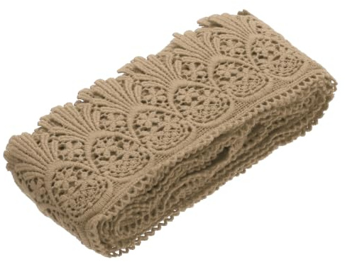 QUARKZMAN Spitzenborte aus Baumwolle im Vintage-Stil Häkelarbeit 3 Zoll x 4,8 Yard Dunkelrot Stretch Spitzenkante Band für DIY Scrapbooking Kleidung Vorhang Tischdecke Überwurf Stoff