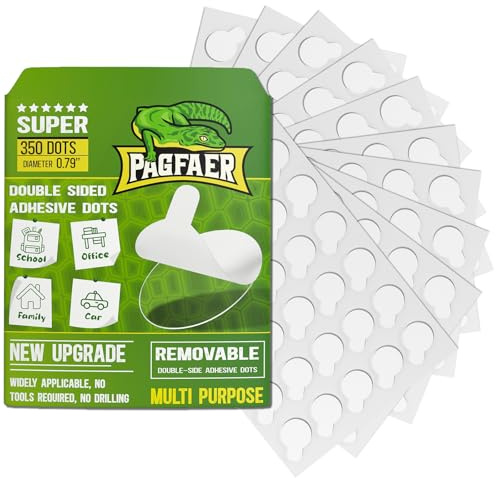 PAGFAER Glue Points Dots Double Sided, 350PCS Double Sided Museum Putty, Sticky Dots for Wall, Posters, Balloons, Crafts - 0.79 Residue Free Sticky Tack, No Damage Mounting Putty for Decorations